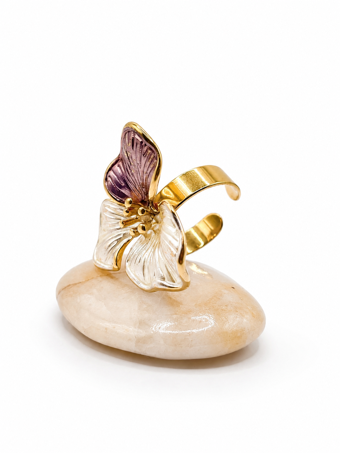 Bague Pétale – Nacre Rosée NordicGrace