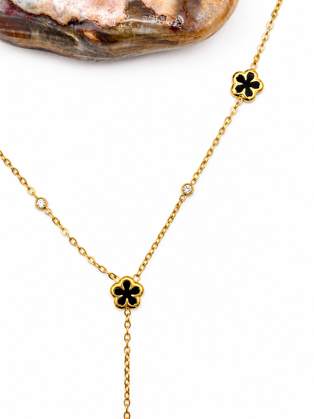 Collier Fleurine – Trèfles Noirs NordicGrace