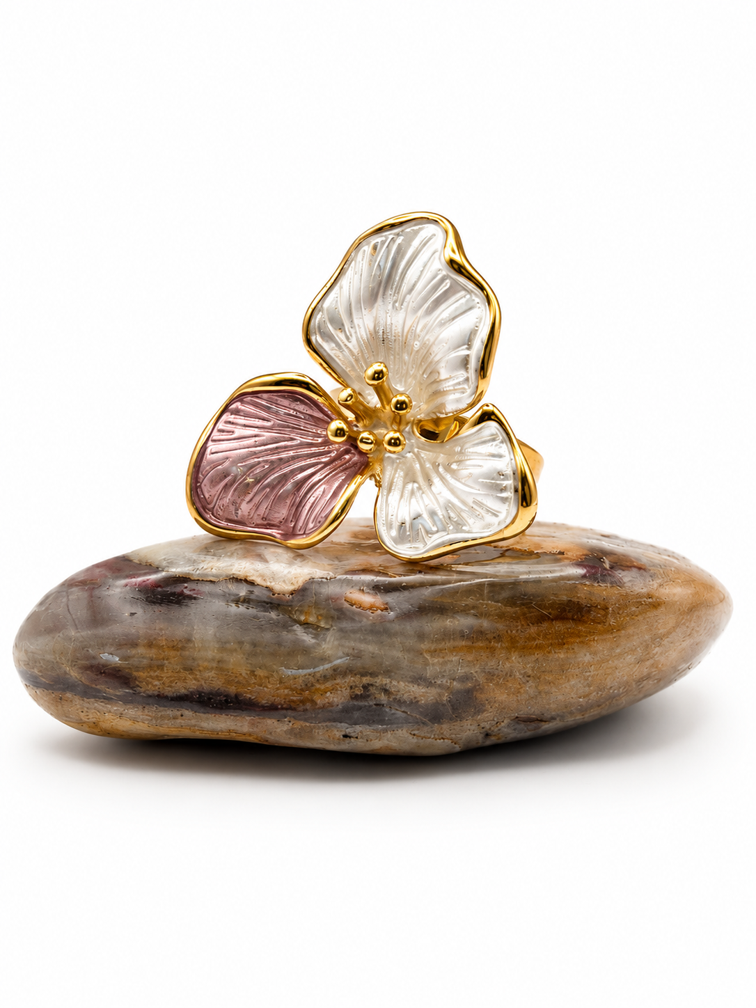Bague Pétale – Nacre Rosée NordicGrace