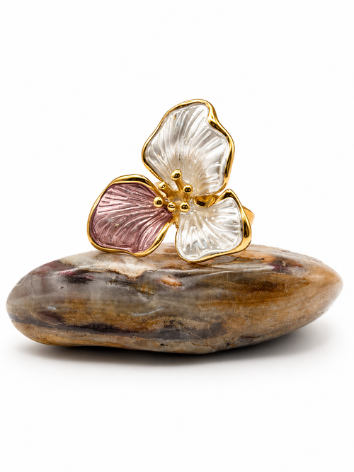 Bague Pétale – Nacre Rosée NordicGrace