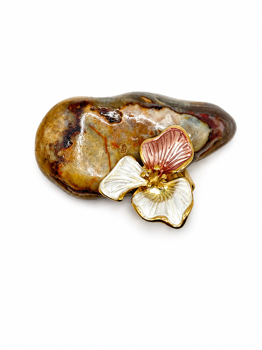 Bague Pétale – Nacre Rosée NordicGrace